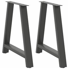 vidaXL Pernas mesa centro 2 pcs forma de A 80x(72-73) cm aço antracite