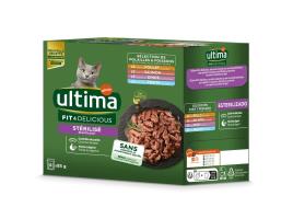 Comida Húmida Gato Ultima Esterilizado Frango/peru/salmão/truta 8x85g