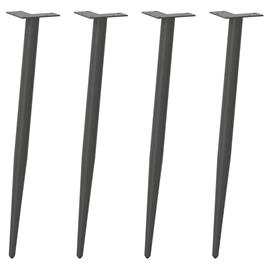 vidaXL Pernas para mesa de centro cónicas 4 unid 72-73cm aço antracite