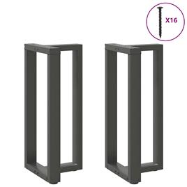 vidaXL Pernas mesa bar 2 pcs forma de T 40x35x(91-92) cm aço antracite