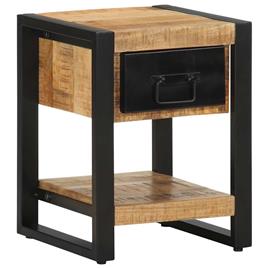 vidaXL Mesa de cabeceira 35x34x45 cm madeira maciça manga áspera
