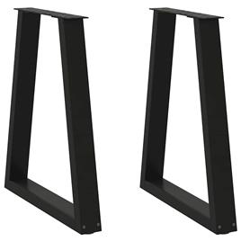 vidaXL Pernas para mesa centro formato V 2 unid preto 50x(72-73)cm aço