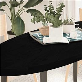 vidaXL Tampo de mesa 140x60x4 cm carvalho maciça oval castanho-escuro
