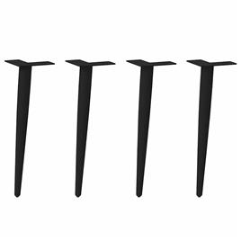 vidaXL Pernas para mesa de centro cónicas 4 unid 30-31 cm aço preto