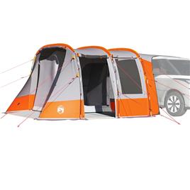 vidaXL Tenda de carro impermeável cinzento e laranja