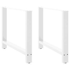 vidaXL Pernas mesa centro 2 pcs 100x(72-73) cm aço branco