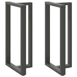 vidaXL Pernas mesa bar 2pcs forma de T 60x35x(111-112)cm aço antracite