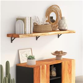 vidaXL Prateleira de parede retangular 110x20x3,8 cm acácia maciça