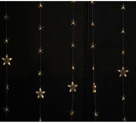 Cortina de 18 estrelas quentes com 144 LEDs