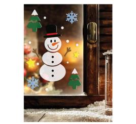 Decoração de gel boneco de neve 20x25 cm