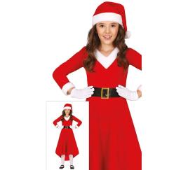 Fato de mãe natal com vestido longo para menina