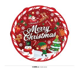 Pandeiro de Feliz Natal em pvc de 13 cm