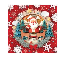 Pack de 20 guardanapos de Papai Noel de 33x33 cm