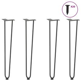 vidaXL Pernas de mesa em grampo cabelo 4pcs 72 cm aço maciço antracite