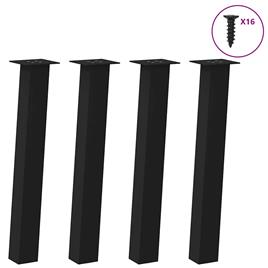 vidaXL Pernas mesa centro 4 pcs 72 cm aço preto