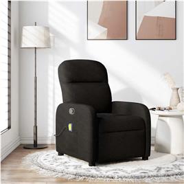 vidaXL Poltrona de massagens reclinável tecido preto