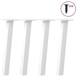 vidaXL Pernas mesa centro 4 pcs 30 cm aço branco