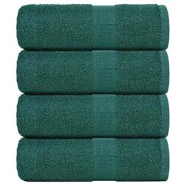 vidaXL Toalhas de bidé 4 pcs 30x50 cm 360 gsm 100% algodão verde