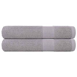 vidaXL Toalhas 2 pcs 100x200 cm 360 gsm 100% algodão cnzento