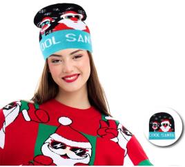 Chapéu de Natal legal adulto azul Papai Noel