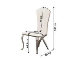 Cadeira de Jantar Turia em Couro Sintético Branco 4 Unidades SALDOSYSTOCKS