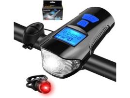 Kit de Luz de Bicicleta com Velocímetro Recarregável Usb para Todas As Bicicletas de Montanha e Bicicletas de Estrada VOINEE