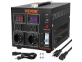 VEVOR Transformador de Conversão de Tensão 2000W Transformador de Elevação para Serviço Pesado com Plugue Americano Saída Ue 5V Porta Usb