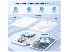 Estação de Carregamento Sem Dispositivos Viagem para Apple RADIODDITY Magnética Branco