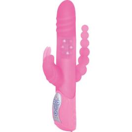 SEVENCREATIONS E RABBIT TRIPLE PLAY - PINK TRIPLE STIMULATION VIBRATOR