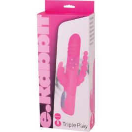 SEVENCREATIONS E RABBIT TRIPLE PLAY - PINK TRIPLE STIMULATION VIBRATOR