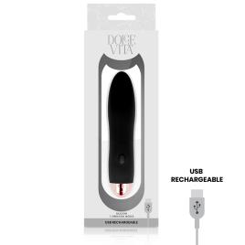 VIBRADOR RECARREGÁVEL DOLCE VITA QUATRO PRETO 7 VELOCIDADES