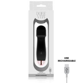 VIBRADOR RECARREGÁVEL DOLCE VITA TRÊS PRETO 7 VELOCIDADE