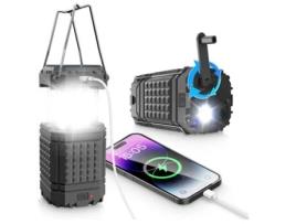 Lanterna BISBISOUS Ps-201 Led 5000Mah Capacidade Solar Recarregável Retrátil Preta VIGA EUROPE