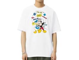 T-Shirt de Homem VREEL Disney Pato Donald Mickey Algodão Branco (XL)