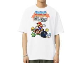 T-Shirt de Homem VREEL Super Mario Algodão Branco (L)