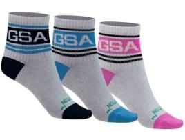 Pack 3 Pares Meias para Homem GSA Supercotton Semi Almofadadas Quarto 3 Pares Branco para Fitness (EU 31-35)