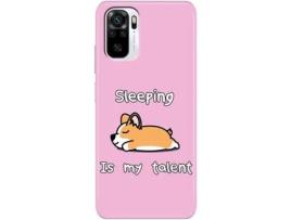 Capa Sleeping Is My Talent Note para Xiaomi Redmi Note 10 4G | Redmi Note 10S THE CASES MARKET Silicone Rosa