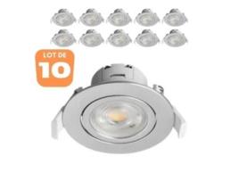 Conjunto de 10 Manchas Led 3N1 Alumínio Redondo 7W20 Build -In BRAYTRON