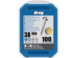 Parafuso de Furo de Bolso de 38 Mm Maxi-Loc Revestido de Zinco Rosca Fina 100 -Kreg Sml-F150-100 KREG & MANSEN