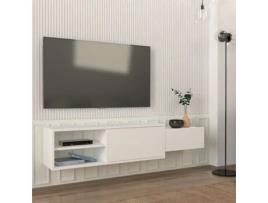 Móvel de Sala Suspenso para Tv Branco com 2 Portas 160X30X33Cm Dione DEKORISTER