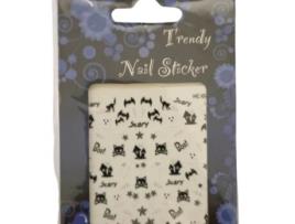 nail art stickers trendy scary gatos