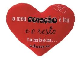 Almofada Coraçao O Meu Coraçao e Teu e O Resto Tambem 60 Cm X 50 Cm