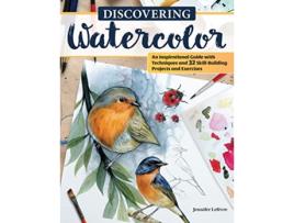 Livro Discovering Watercolor de Jennifer Lefevre (Inglês)