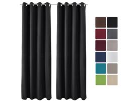 Amelie To Cortina com Ilhós 140X245Cm Preto 2Pcs BEAUTISSU