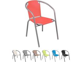 Cadeira de Metal e Lona para Jardim Cor Rojo 73X57X55Cm THE SECRET HOME