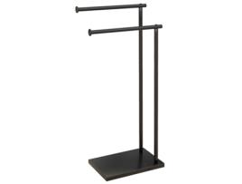 Toalheiro de Pé Metal cor Preto 35 HOMCOM 5x20x78 cm