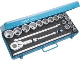 Conjunto de soquete 1000AZ quadrado oco 3/4 pol. (20 mm) perfil hexagonal externo duplo 78-2 Número de ferramentas: 21 HAZET