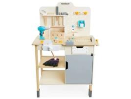 Oficina Infantil em Madeira Bancada com 74 Elementos Diy Mesa de Trabalho Berbequim Parafusos Luvas Adequada para Mãos Pequenas MAMABRUM