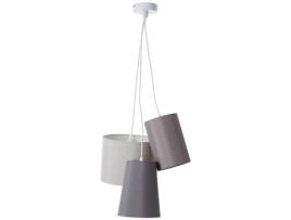 Lustre BRILLIANT Luminária Pendente com 3 Lâmpadas em Metal e Tecido Trial