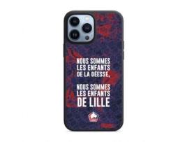 Capa Oficial Lille Fc para iPhone 14 Pro Max PHONECASES3D Pele Sintética Preto